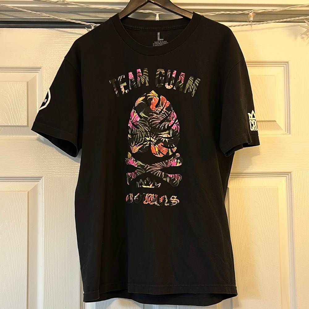 Team Guam Crowns Black Tropical Graphic T-Shirt
